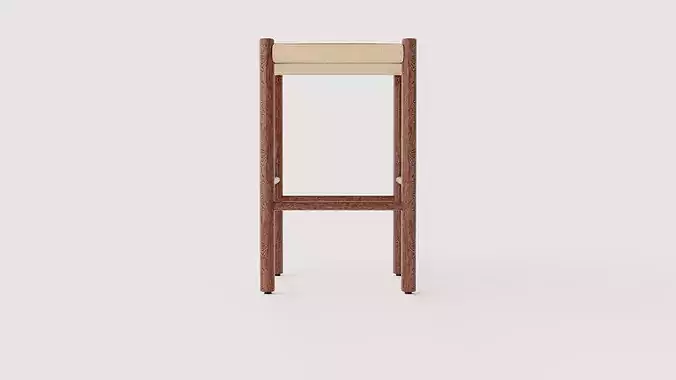 Ines bar stool Low-poly 3D model 5