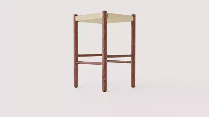 Ines bar stool Low-poly 3D model