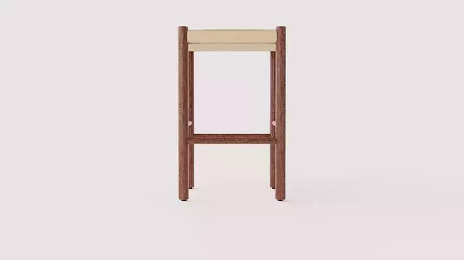 Ines bar stool Low-poly 3D model 2