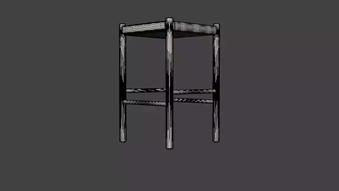 Ines bar stool Low-poly 3D model 7