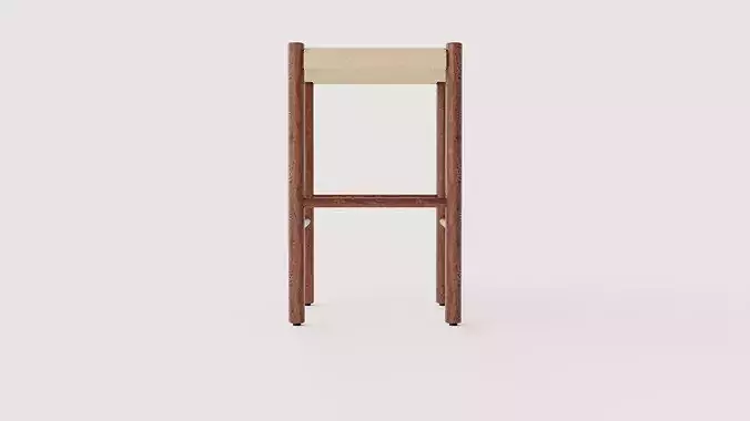 Ines bar stool Low-poly 3D model 3