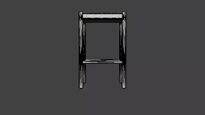 Ines bar stool Low-poly 3D model 6