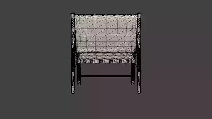 Ines lounge chair Low-poly 3D model 6