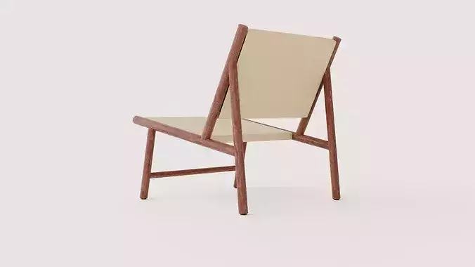Ines lounge chair Low-poly 3D model 4