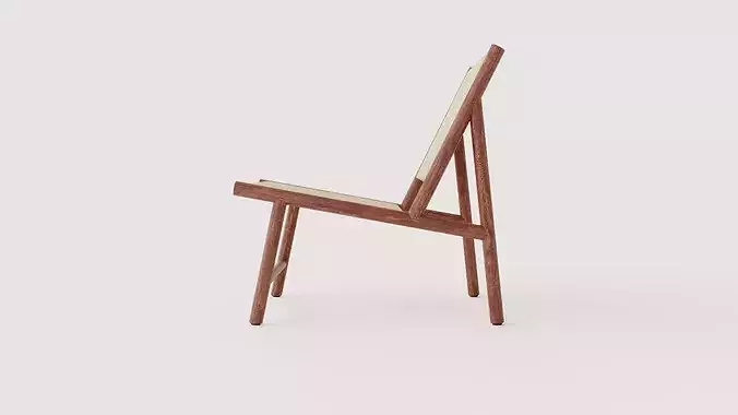 Ines lounge chair Low-poly 3D model 3