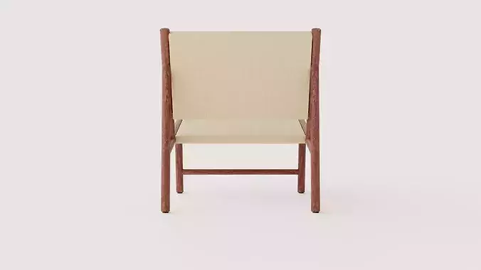 Ines lounge chair Low-poly 3D model 5