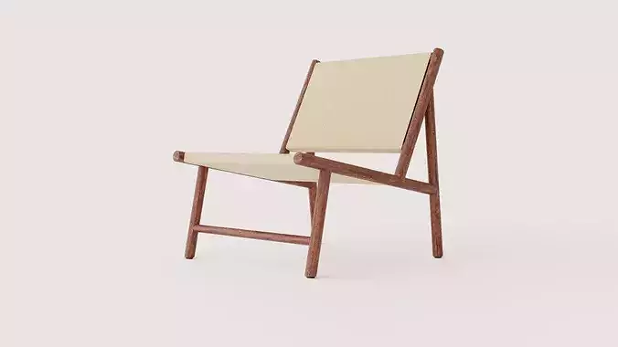 Ines lounge chair Low-poly 3D model