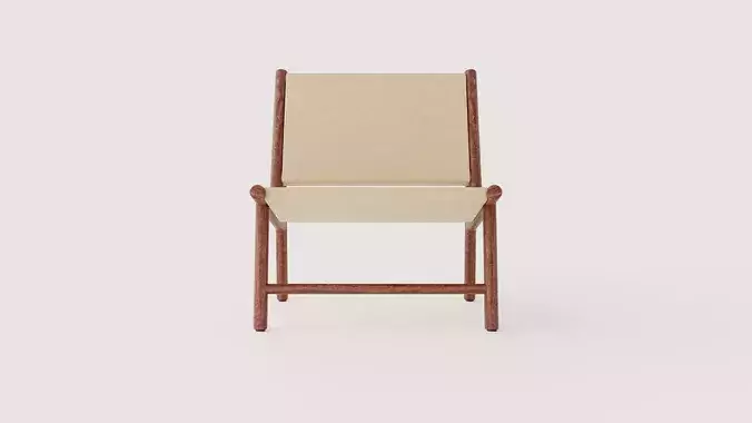 Ines lounge chair Low-poly 3D model 2