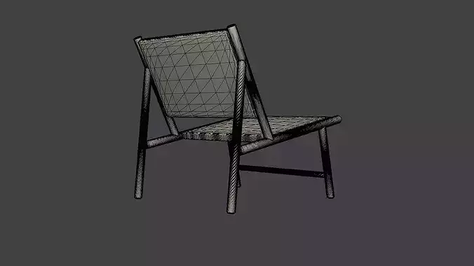 Ines lounge chair Low-poly 3D model 7