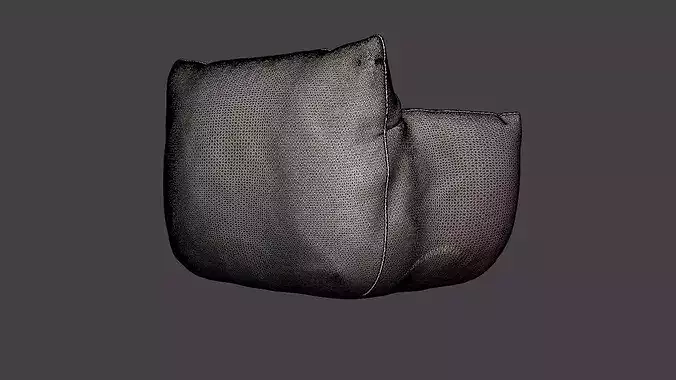 Gia armchair in linen Low-poly 3D model 7