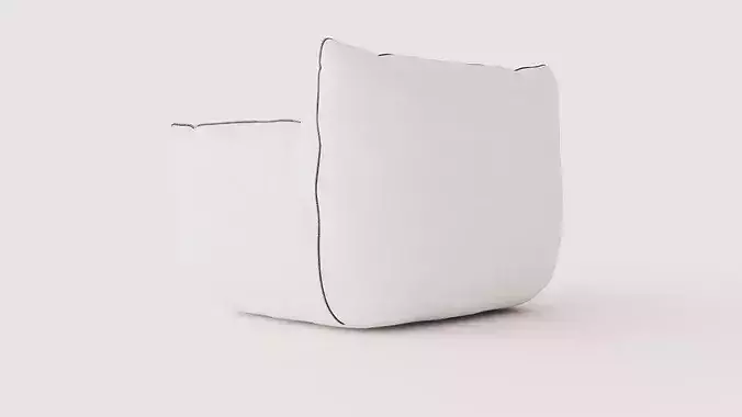 Gia armchair in linen Low-poly 3D model 4