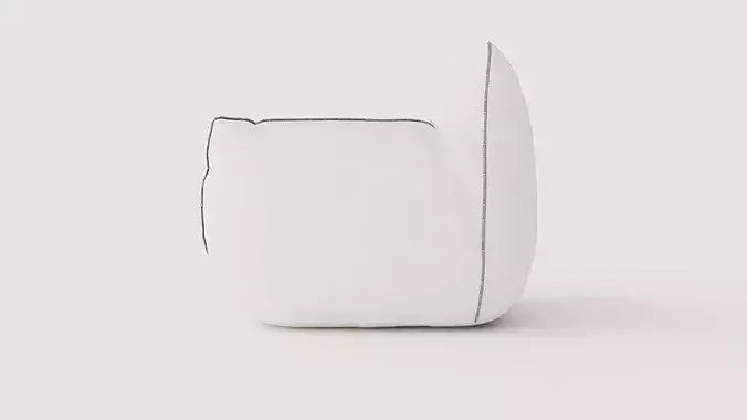 Gia armchair in linen Low-poly 3D model 3