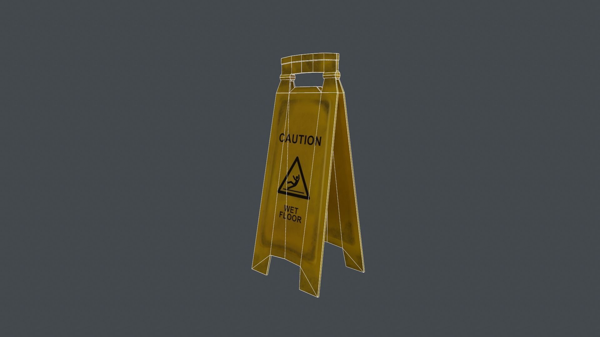 Wet Floor Sign PBR Low-poly 3D model_8
