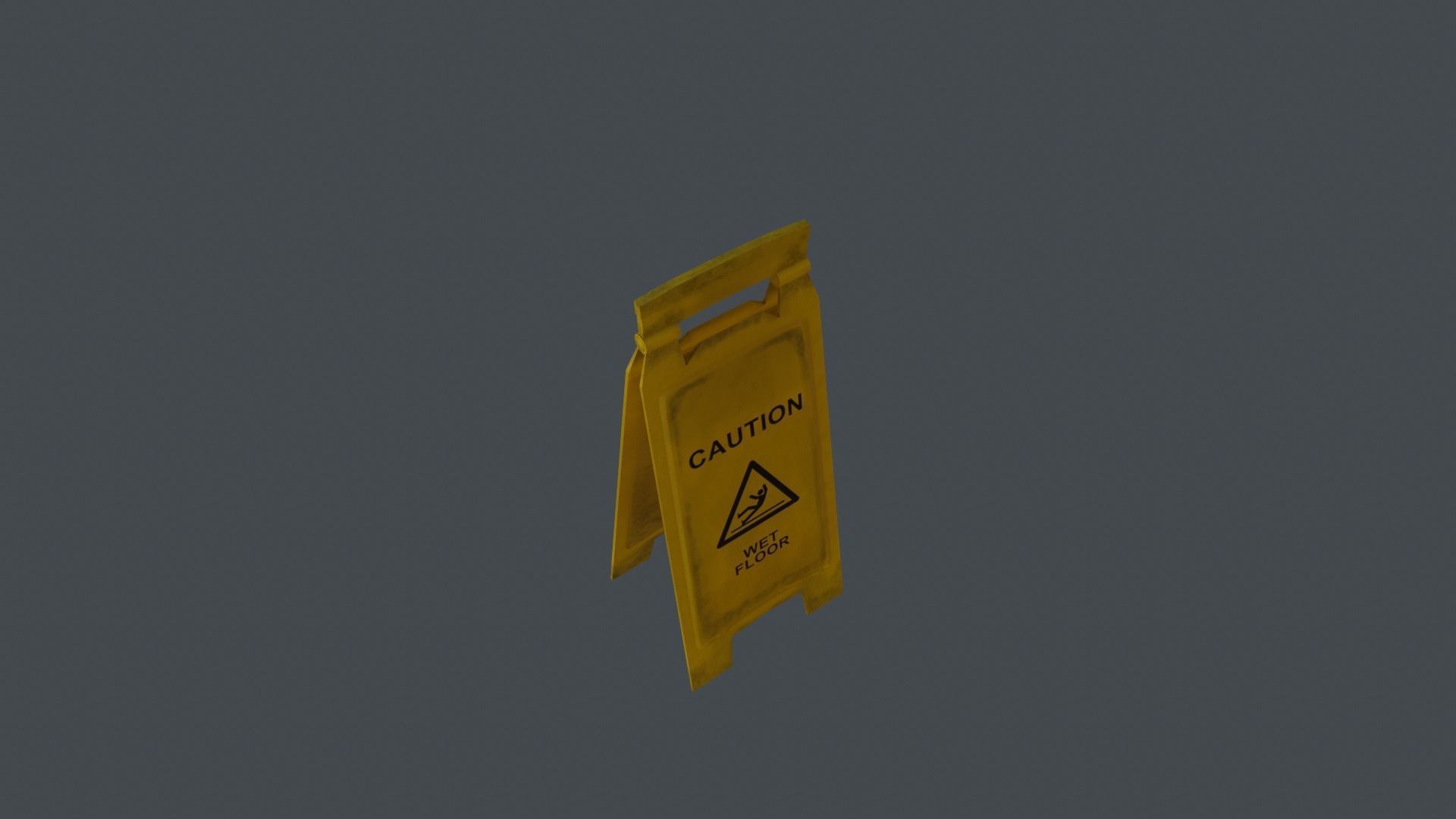 Wet Floor Sign PBR Low-poly 3D model_4