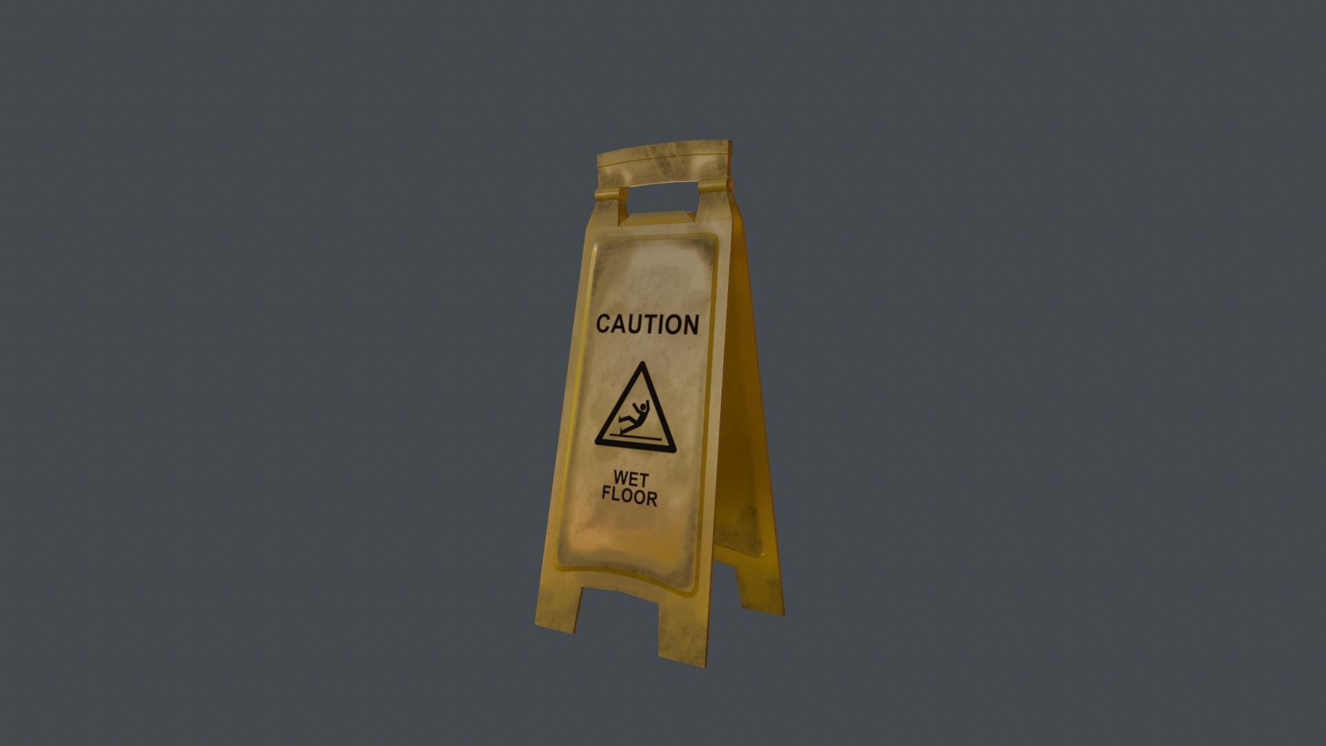 Wet Floor Sign PBR Low-poly 3D model_2