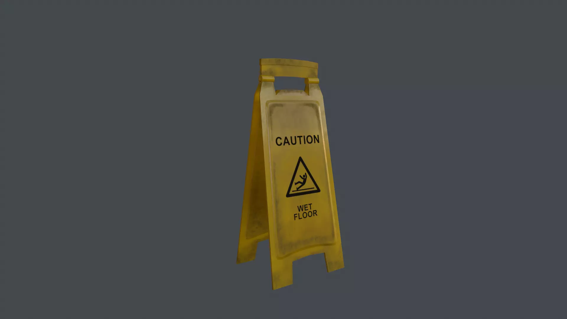 Wet Floor Sign PBR Low-poly 3D model_0