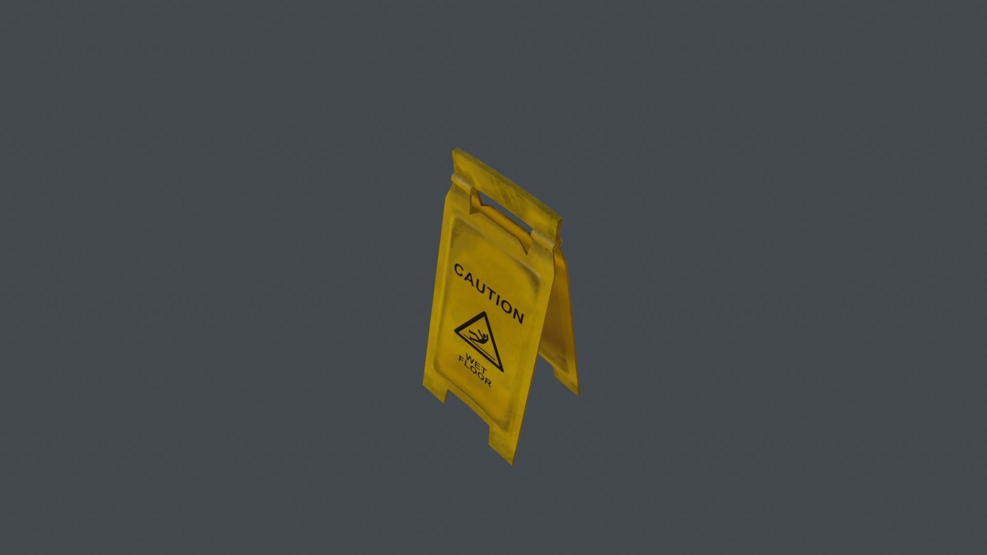 Wet Floor Sign PBR Low-poly 3D model_3