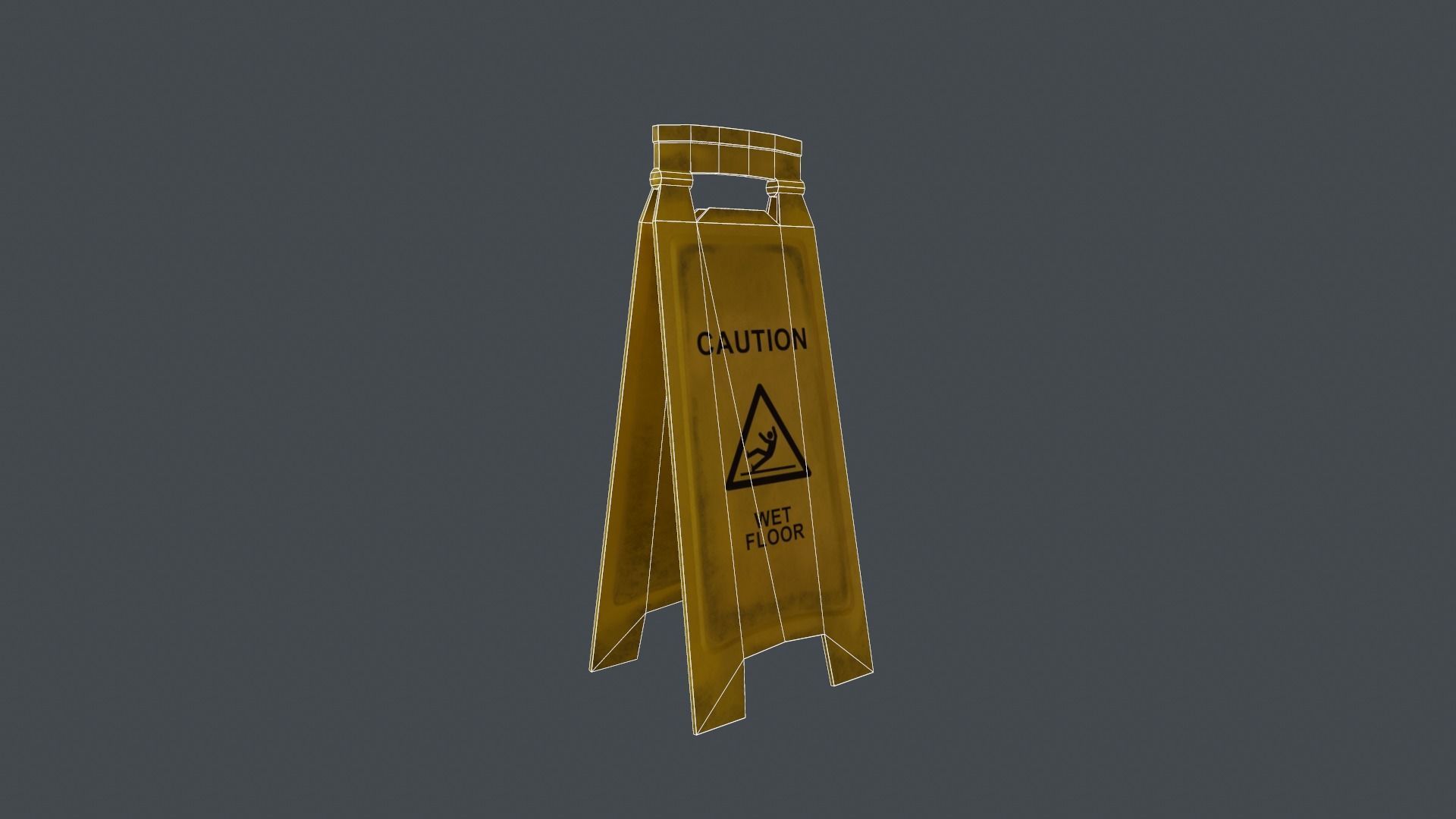 Wet Floor Sign PBR Low-poly 3D model_7