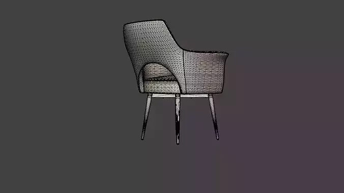 Jesolo armchair Low-poly 3D model 7