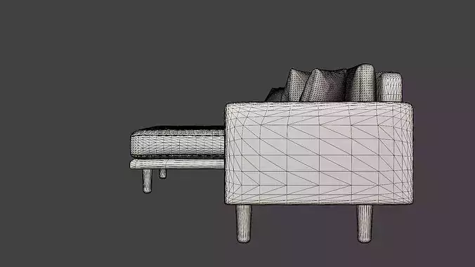 Lounge sofa Lido left-hand model Low-poly 3D model 6