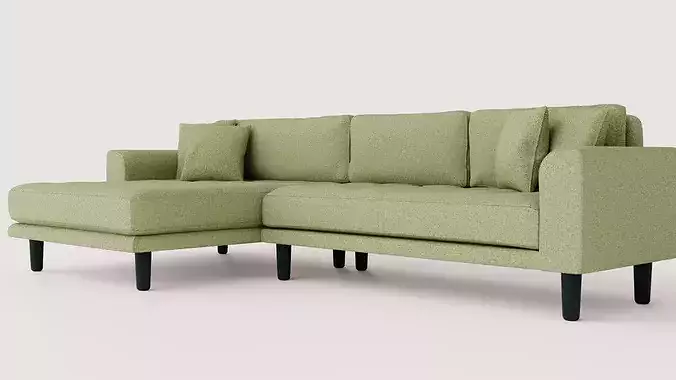Lounge sofa Lido left-hand model Low-poly 3D model 4