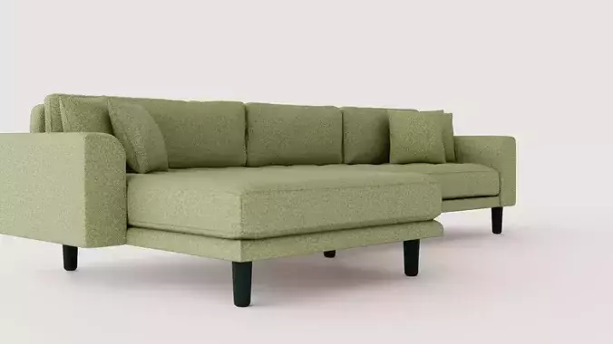 Lounge sofa Lido left-hand model Low-poly 3D model 3