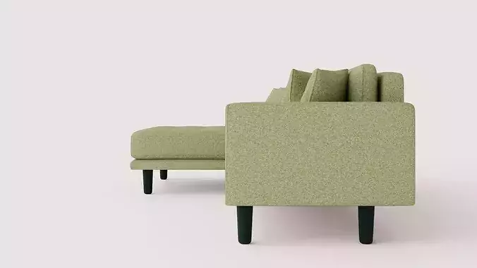 Lounge sofa Lido left-hand model Low-poly 3D model 5