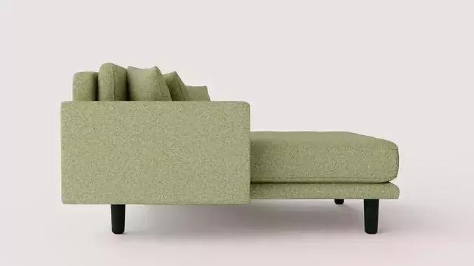 Lounge sofa Lido left-hand model Low-poly 3D model 2