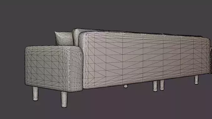 Lounge sofa Lido left-hand model Low-poly 3D model 7