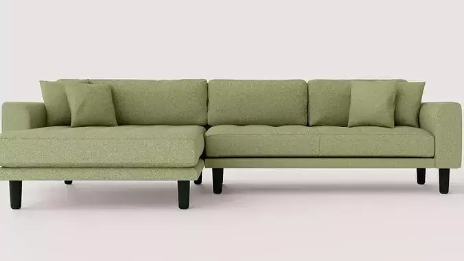 Lounge sofa Lido left-hand model Low-poly 3D model