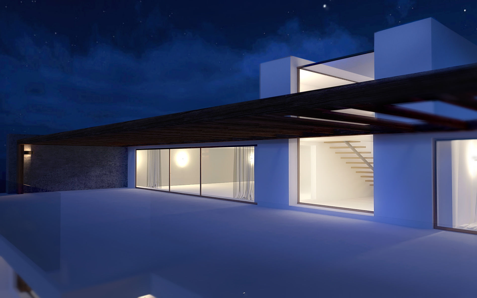 Modern Villa 01 Low-poly 3D model_4