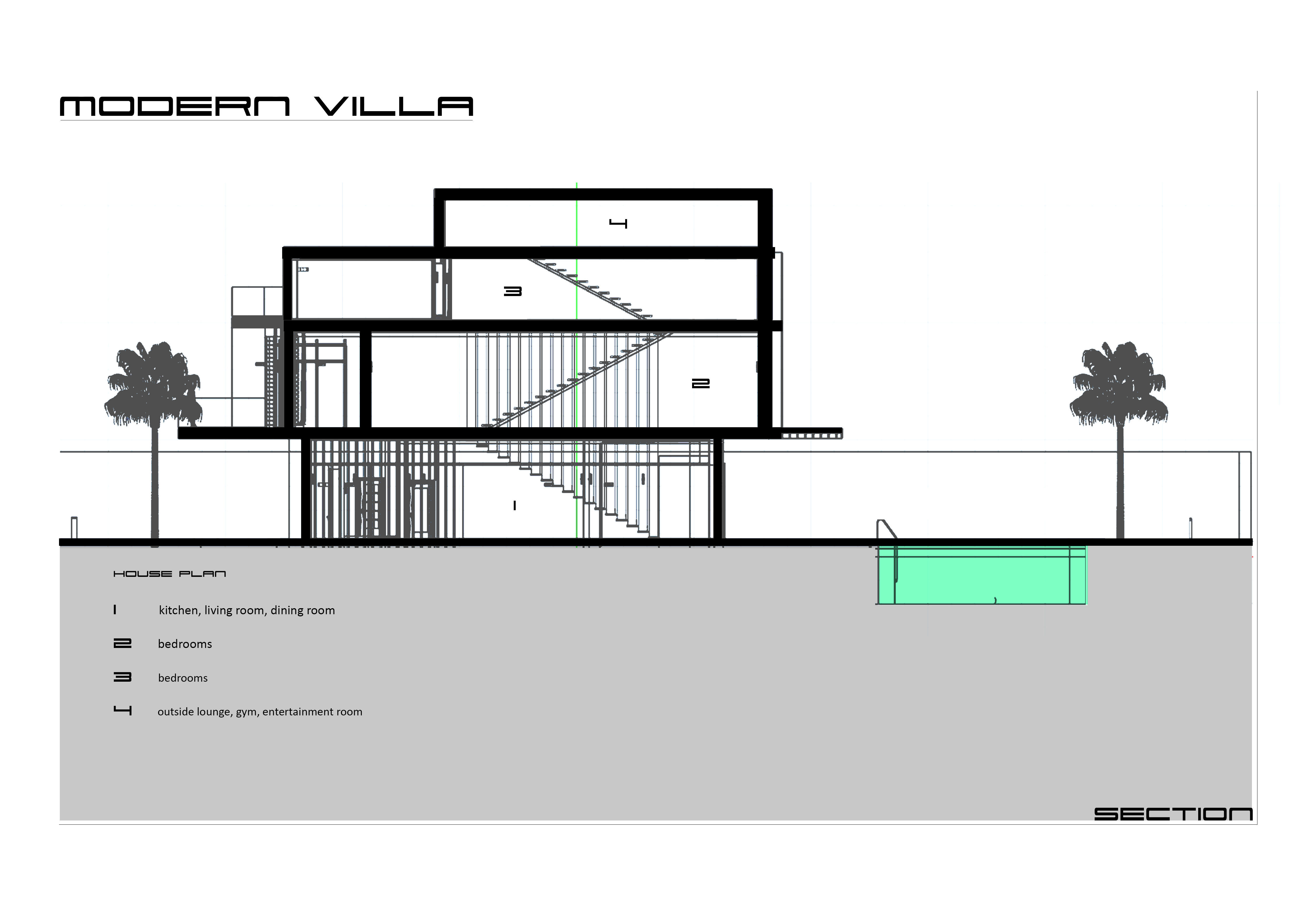 Modern Villa 01 Low-poly 3D model_12