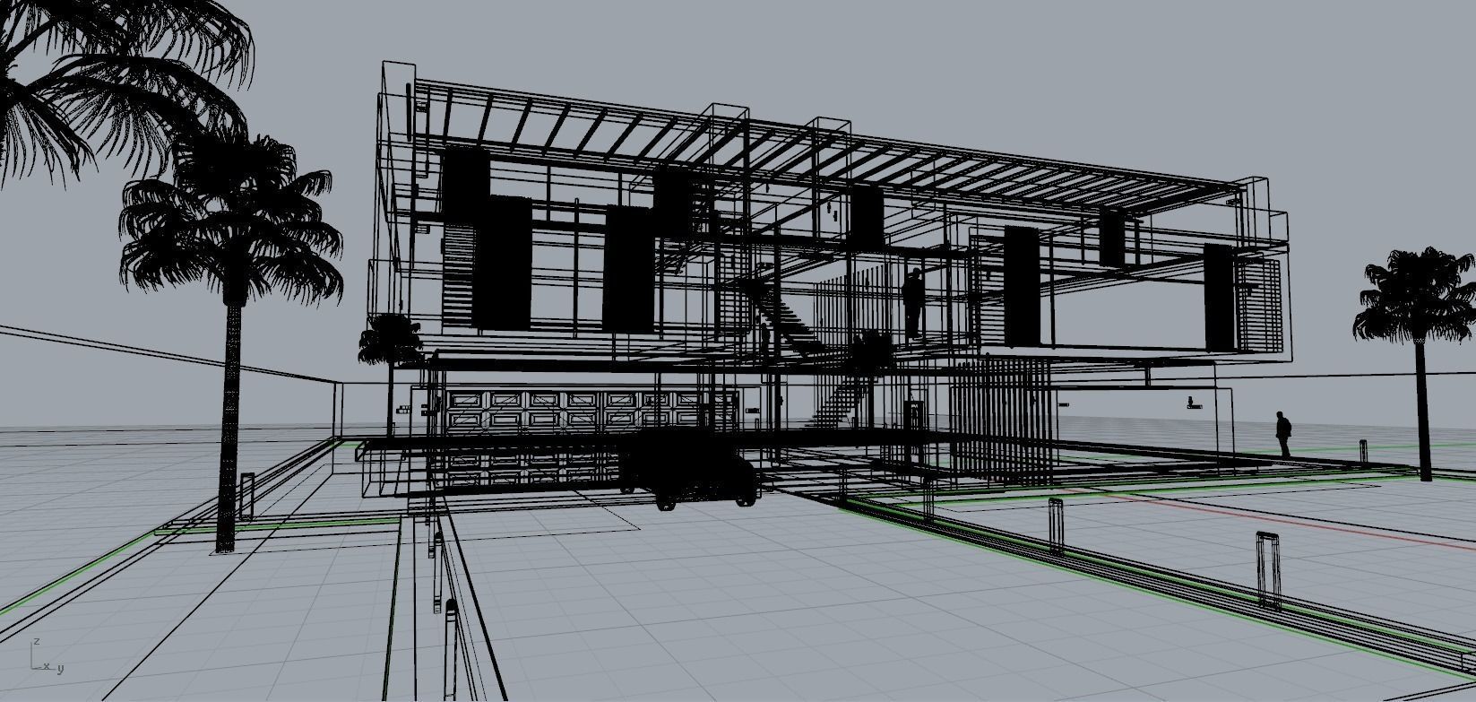 Modern Villa 01 Low-poly 3D model_8