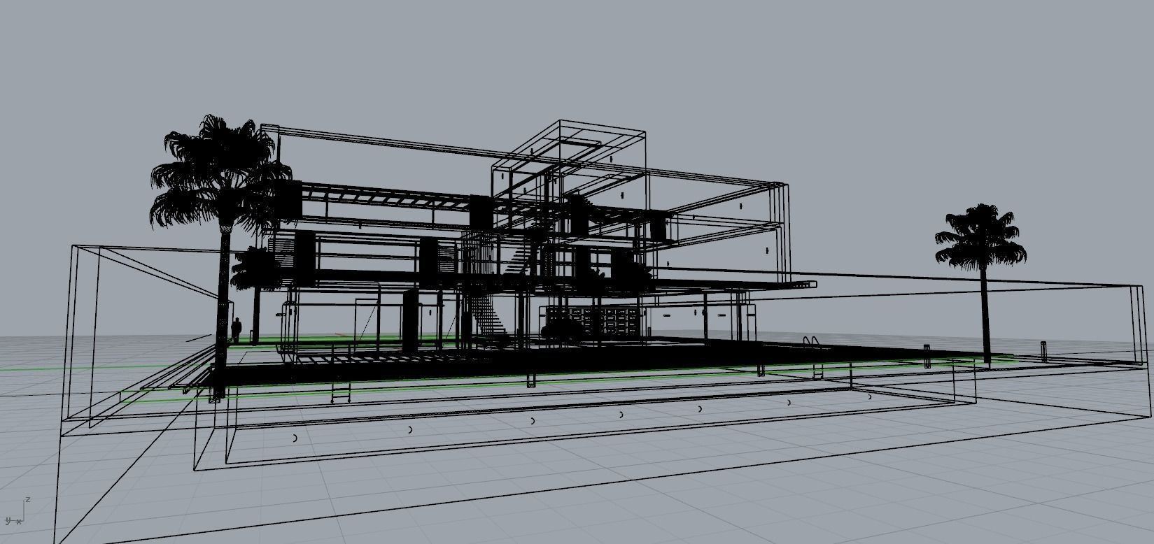 Modern Villa 01 Low-poly 3D model_9