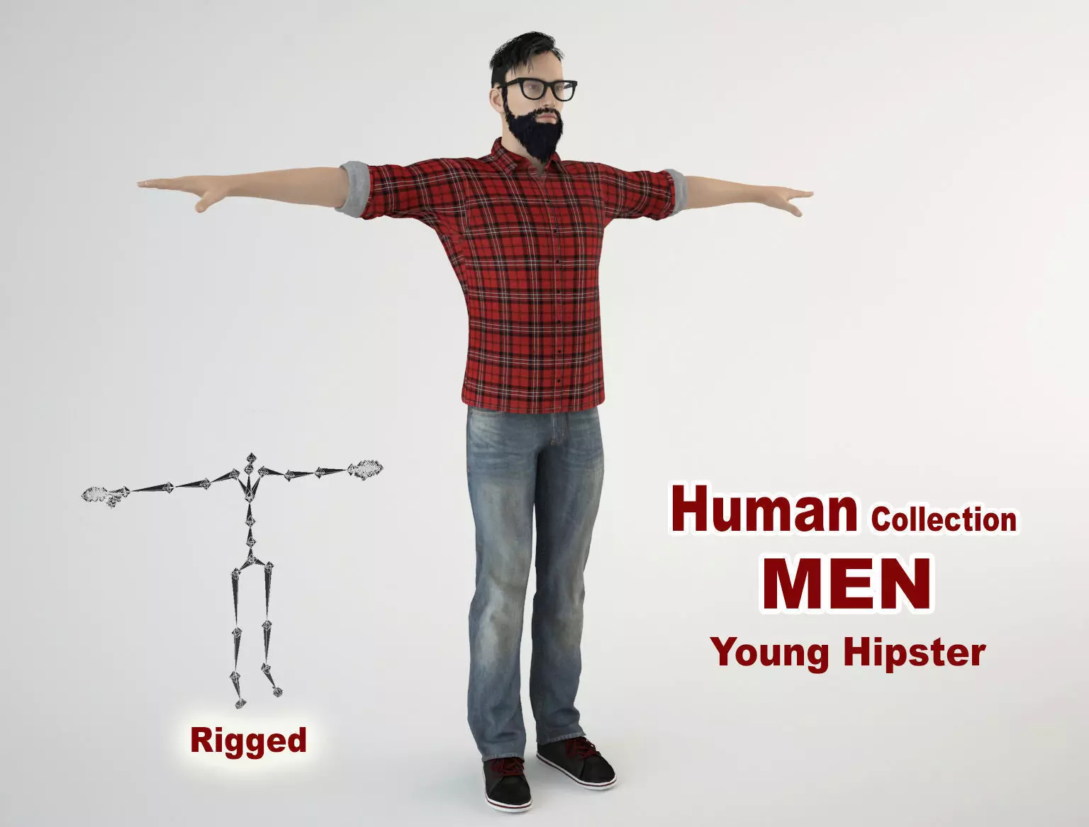 Young Hipster 3D model