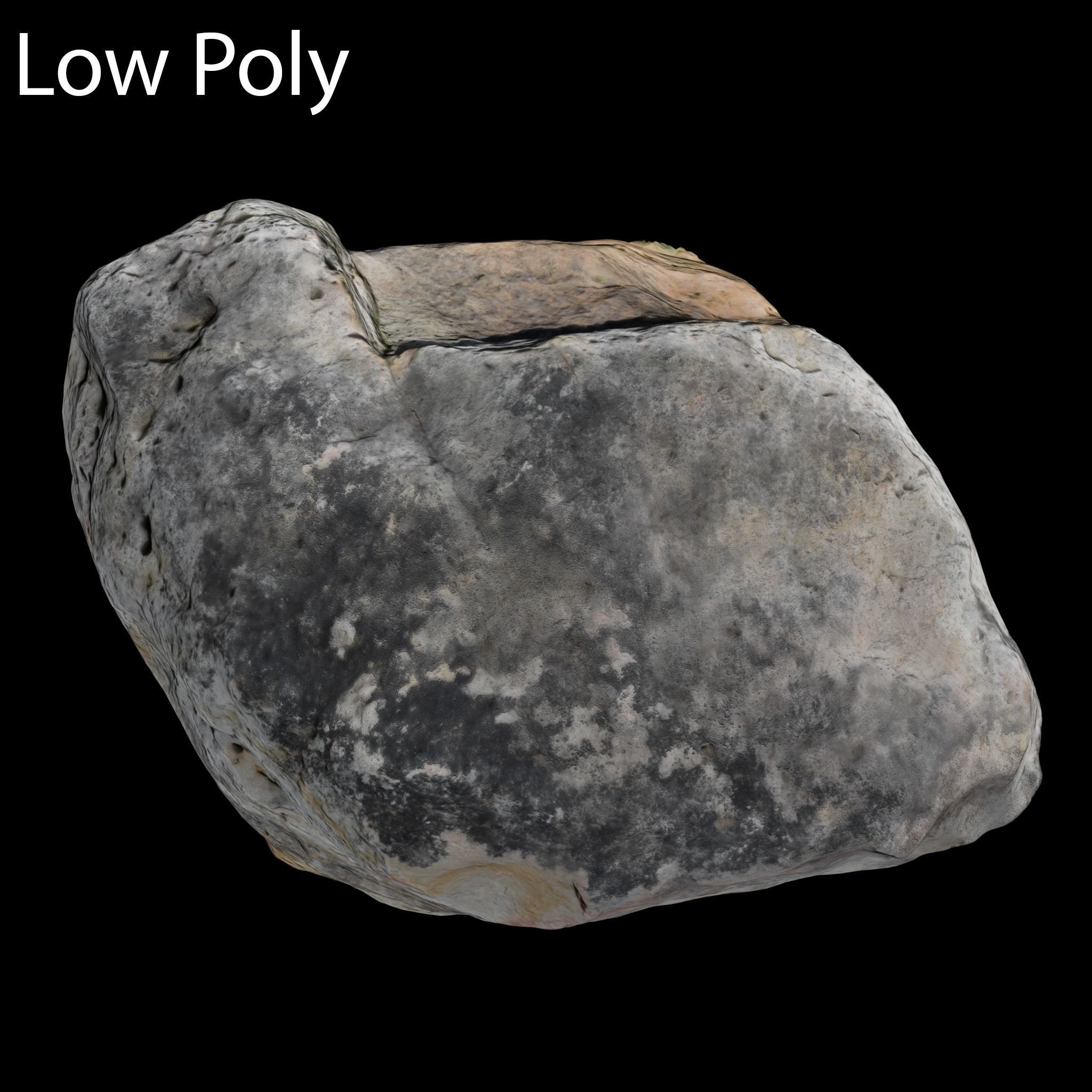 Photogrammetry Rock 2 VR AR Ready Low-poly 3D model_4