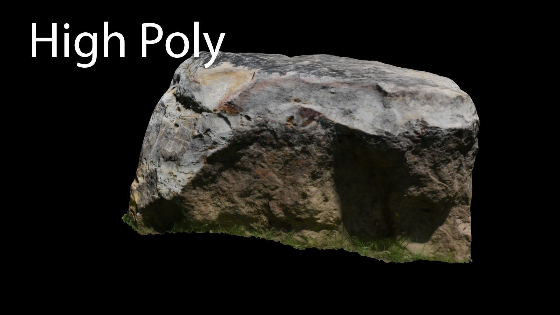 Photogrammetry Rock 2 VR AR Ready Low-poly 3D model_6