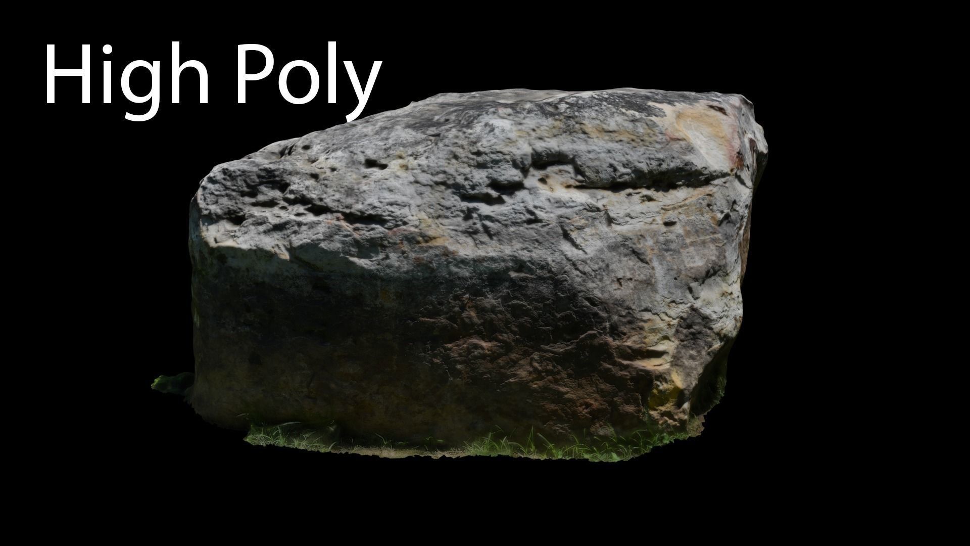 Photogrammetry Rock 2 VR AR Ready Low-poly 3D model_7