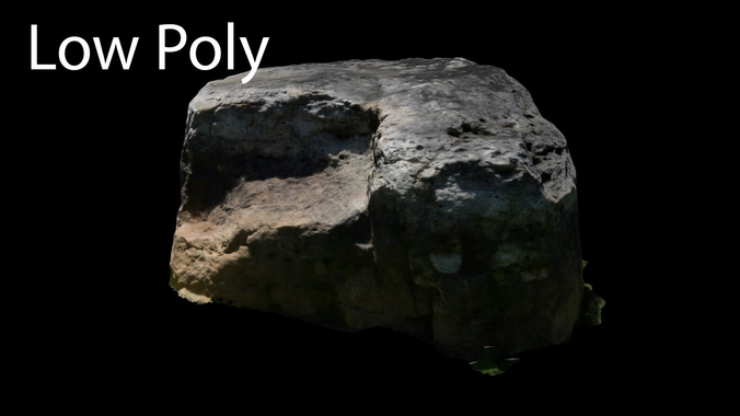 Photogrammetry Rock 2 VR AR Ready Low-poly 3D model