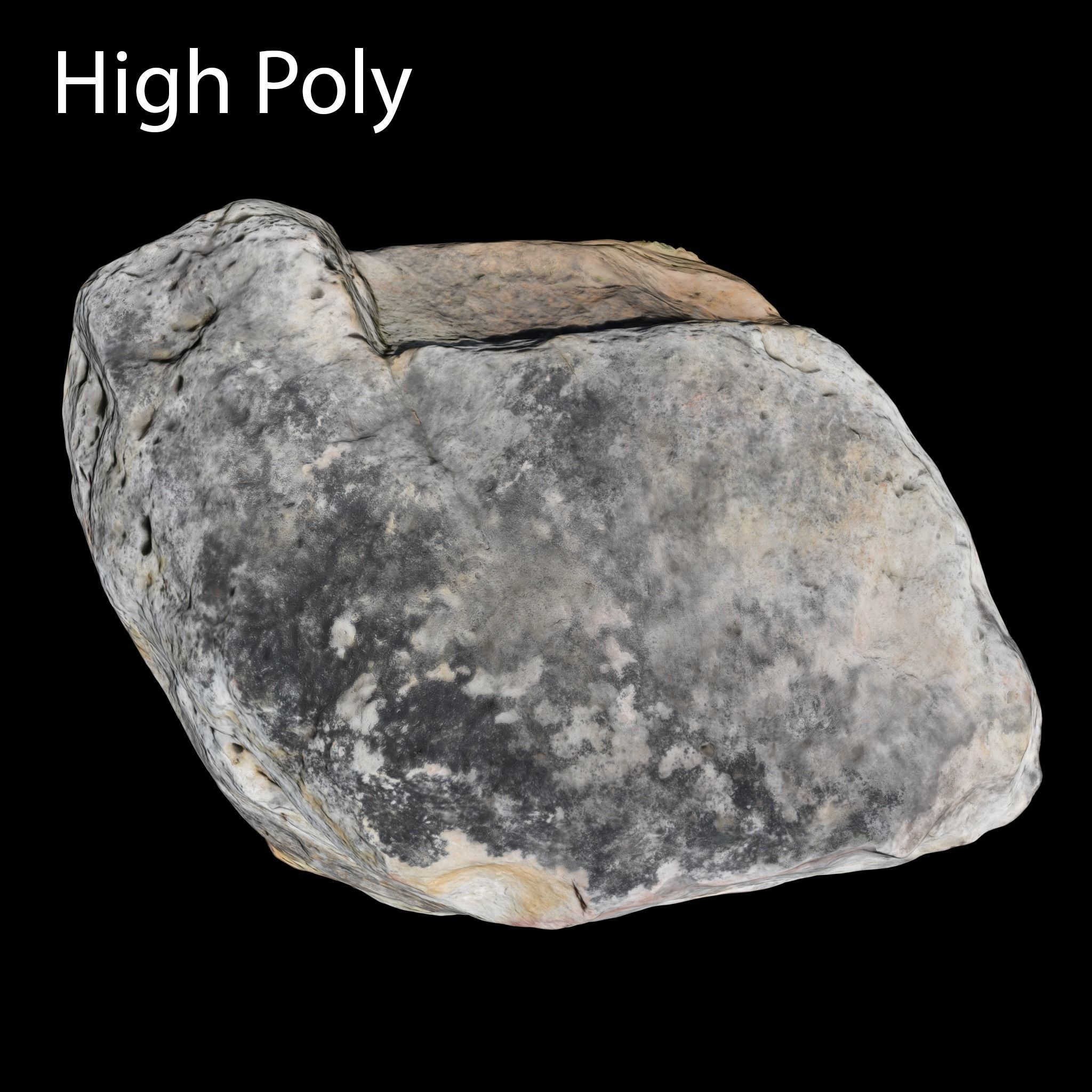 Photogrammetry Rock 2 VR AR Ready Low-poly 3D model_9