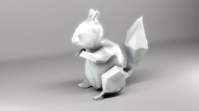 Faceted Squirrel 3D print model