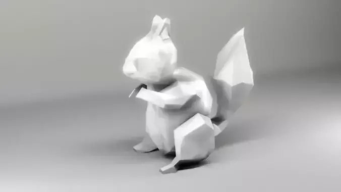 Faceted Squirrel 3D print model
