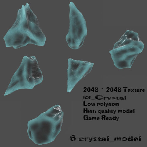Crystal Set of rocks Low-poly 3D model