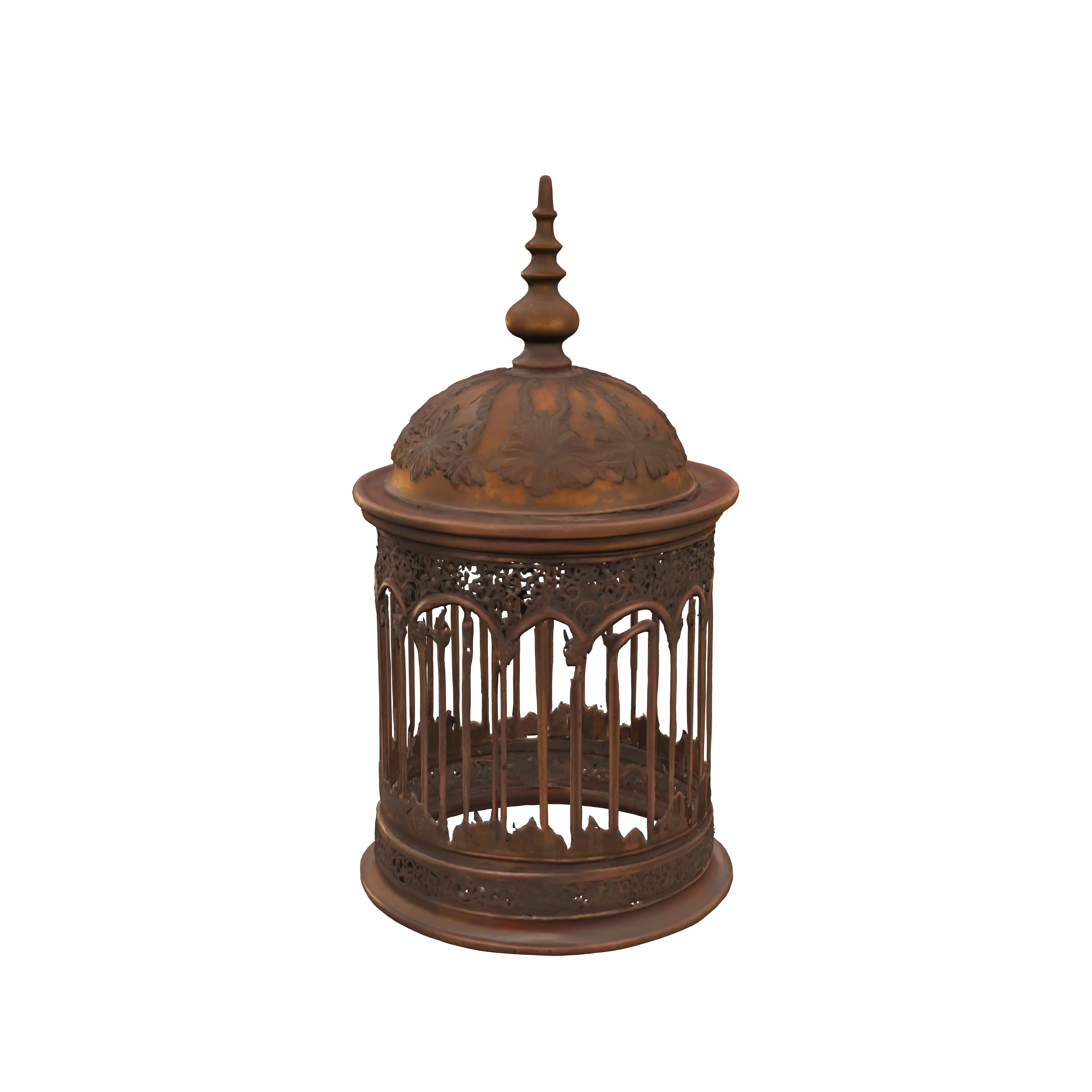 old coper birdcage The object is a cylindrical birdcage with ... 3D model