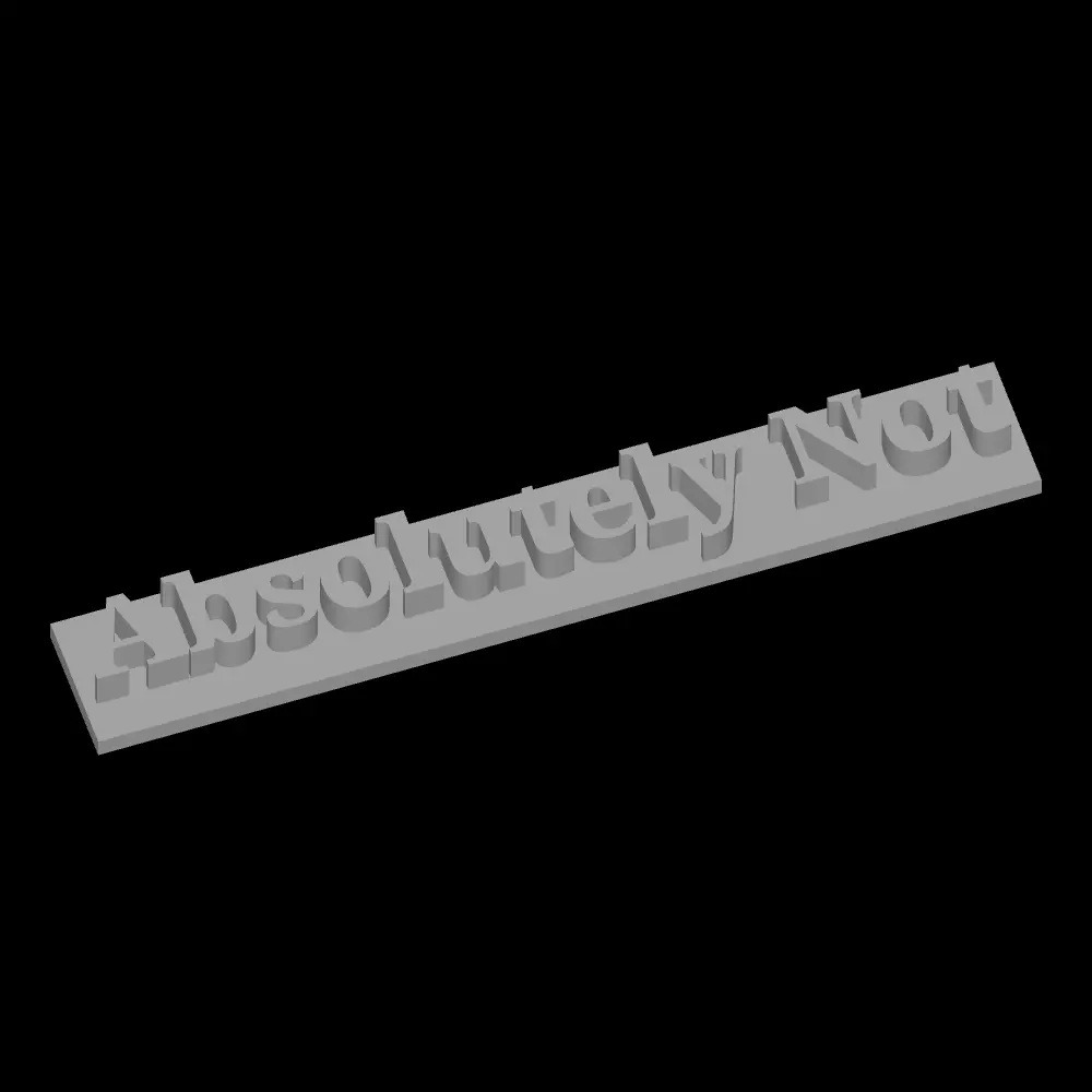 Absolutely Not Text Plate Imran Khan PTI PAKISTAN PM 3D print model