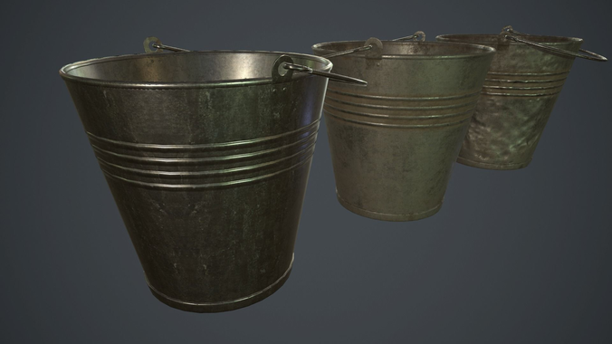 Metal Bucket PBR Game Ready
