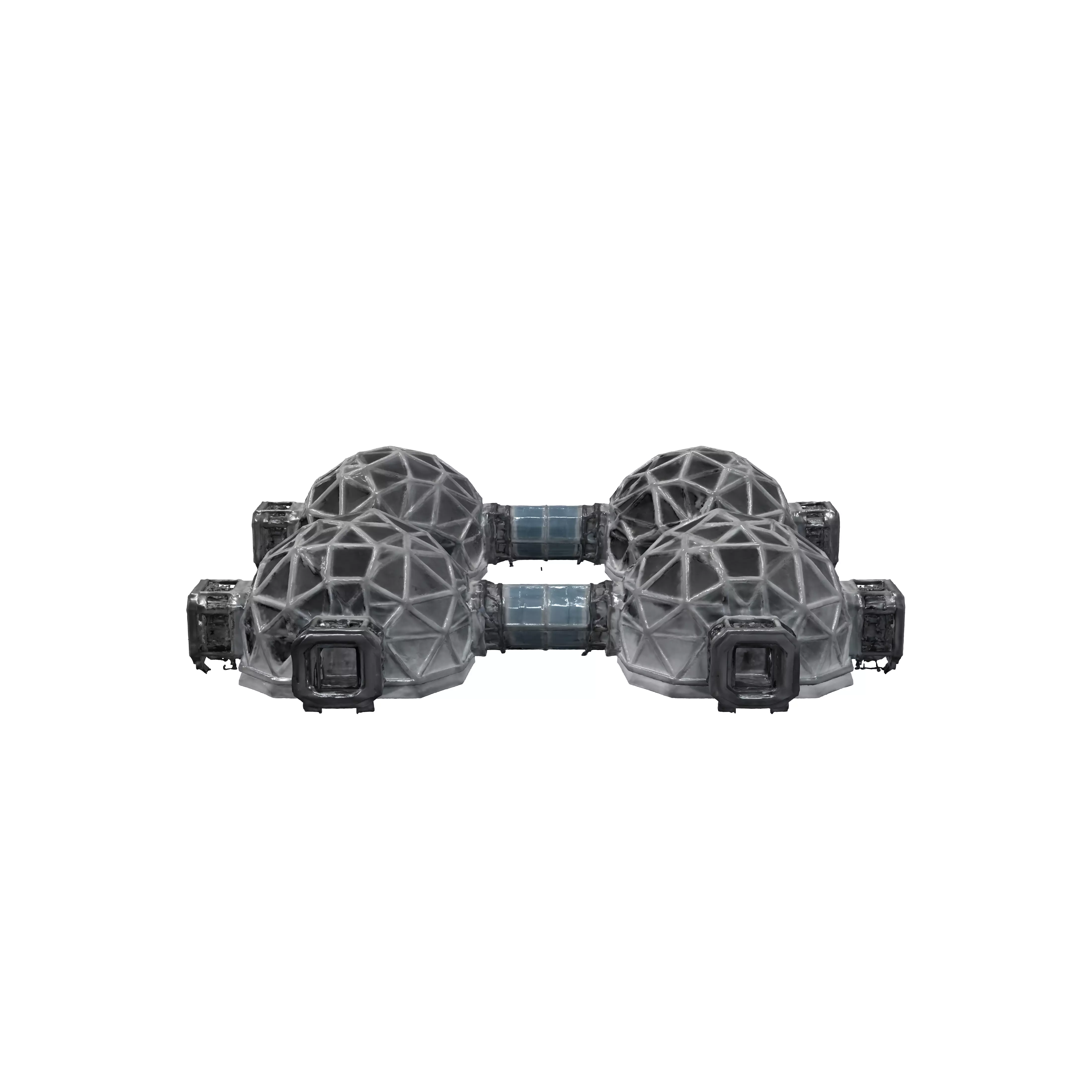 regolith based transparent silicate domed buildings with Airl... 3D model