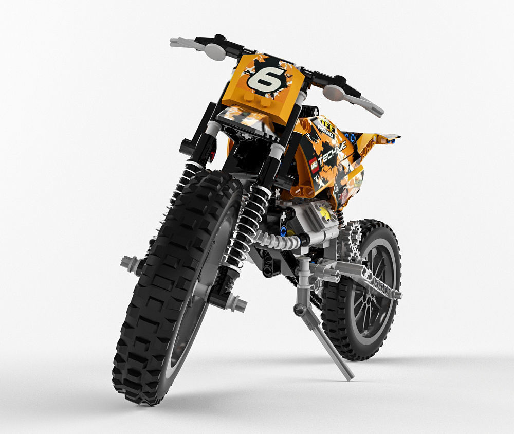 Lego Technic Moto Cross Bike 3D model_4