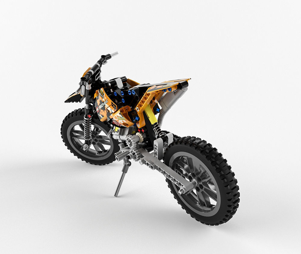 Lego Technic Moto Cross Bike 3D model_9