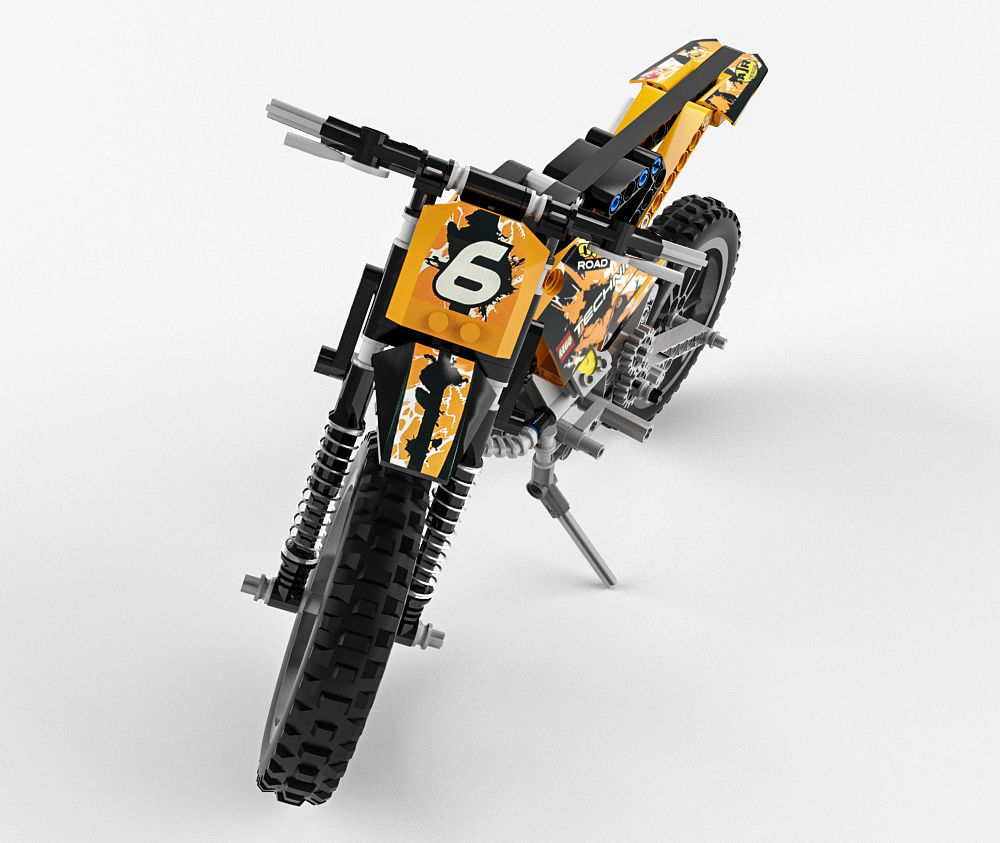 Lego Technic Moto Cross Bike 3D model_5